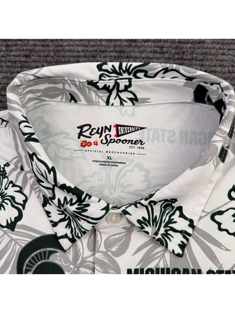Reyn Spooner Michigan State Hawaiian Performance Polo Men’s Size XL Short Sleeve - Picture 4 of 5